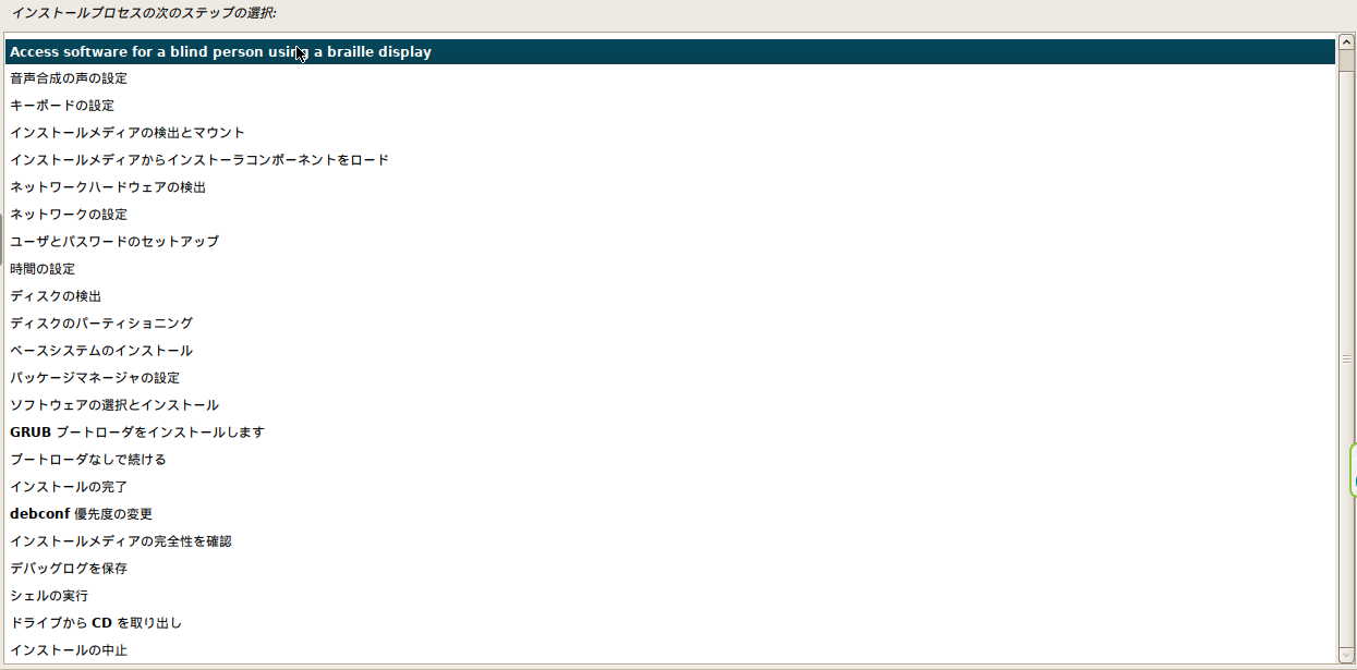 インストールプロセス